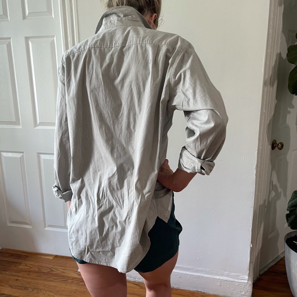 NWOT Goodfellow & Co Light Grey Long Sleeve Collared Pocket Button Down Shirt M - Picture 11 of 16